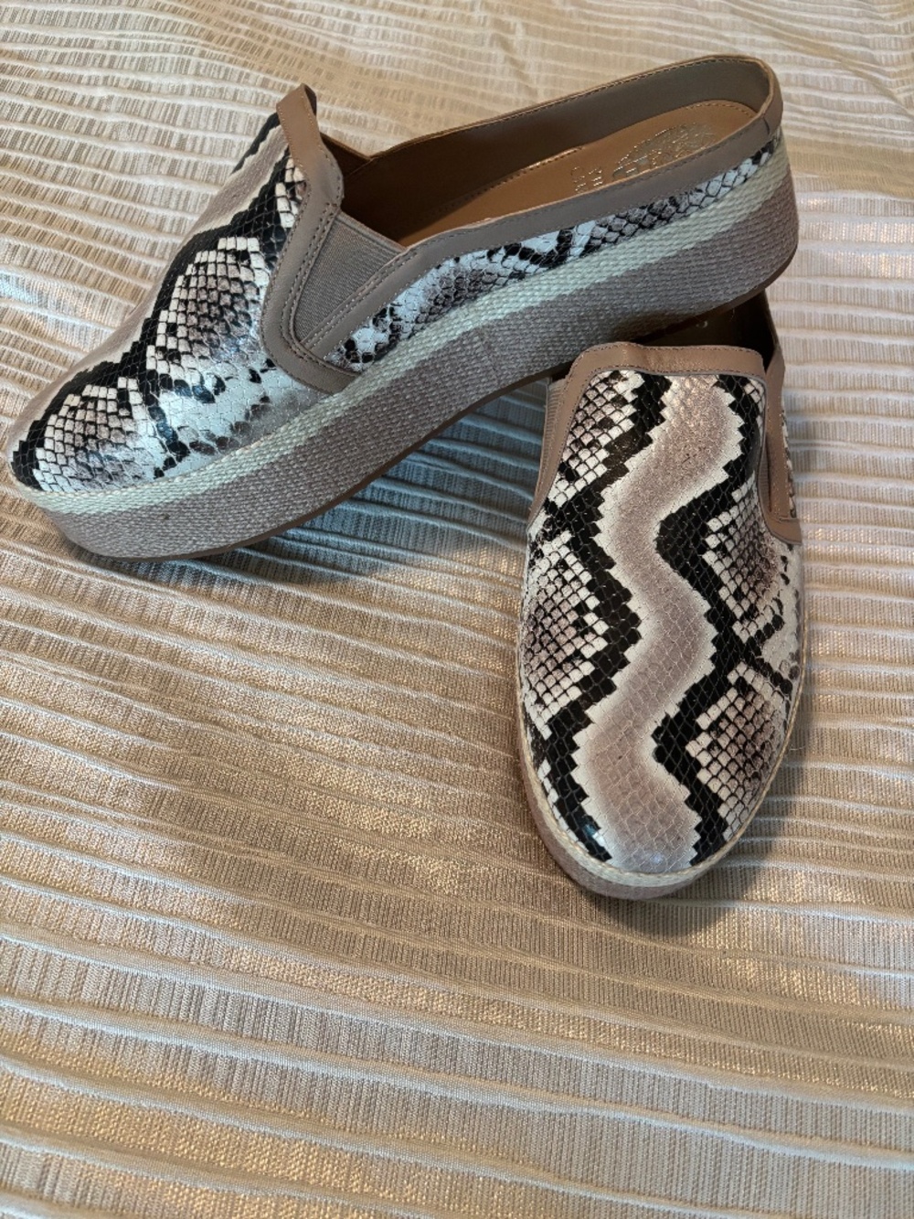 Vince Camuto Snake Print Platform Slip-On Sneakers NWOB